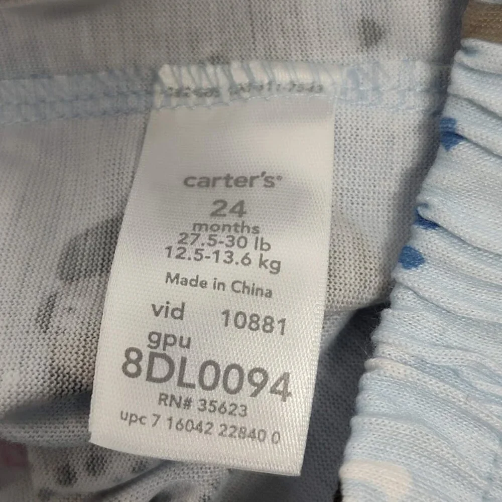 Carters 100 % Polyester 24 Month Doggy Sleepwear 2 Piece NWT